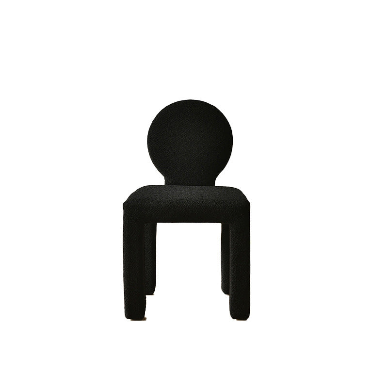 Contemporary Scandinavian Square Round Triangle Teddy Velvet Wood Dining Chair Backrest For Dining Room