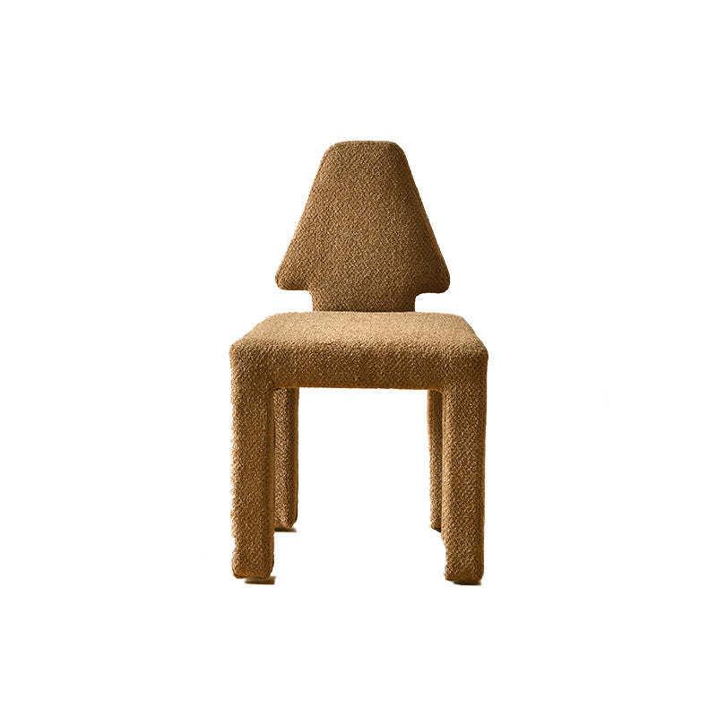 Contemporary Scandinavian Square Round Triangle Teddy Velvet Wood Dining Chair Backrest For Dining Room