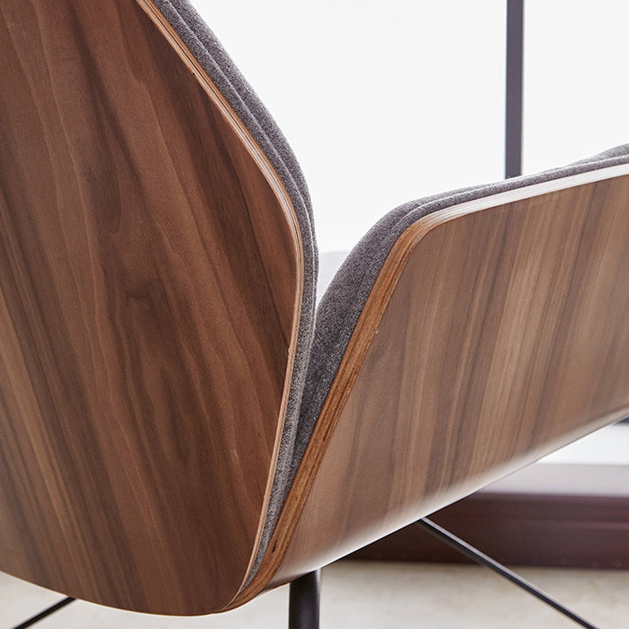 Contemporary Nordic Hexagonal Square Leather Wood Dining Chair Backrest Arm For Dining Room