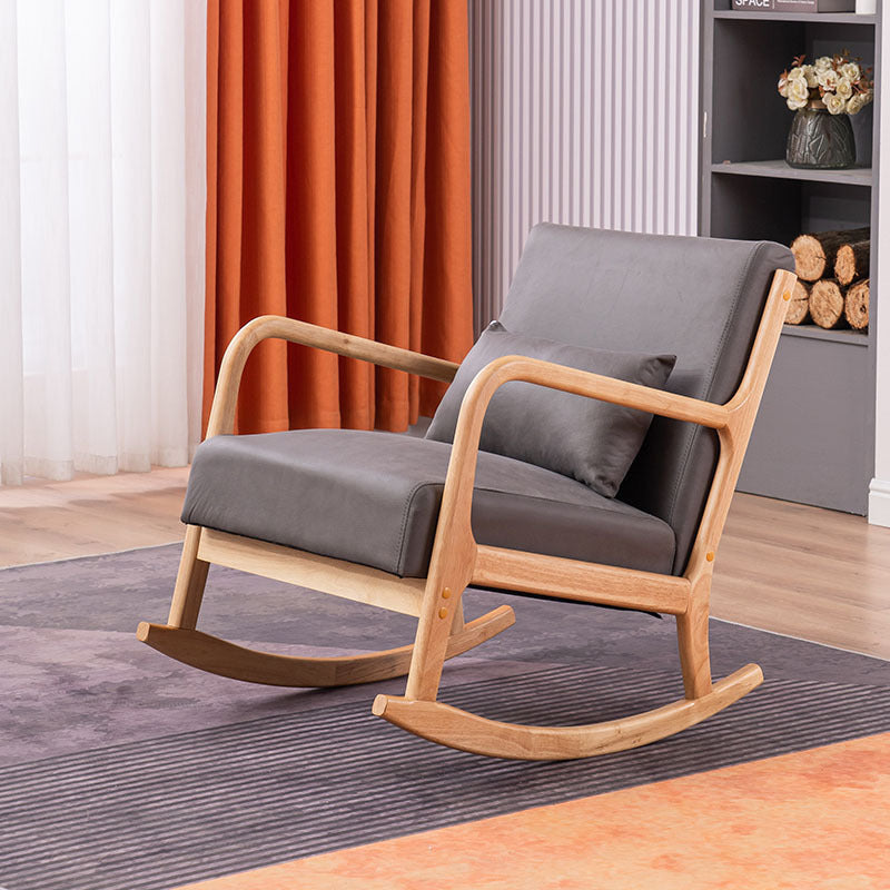 Modern Minimalist Square Shake Bend Tech Fabric Solid Wood Accent Chai ...