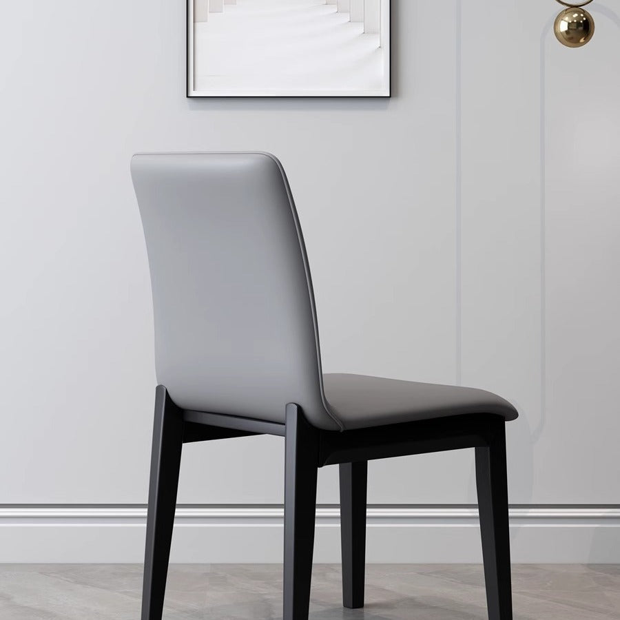 Modern Luxury Rectangle Square Synthetic Fabric Rubberwood Dining Chair Backrest Armless For Dining Room