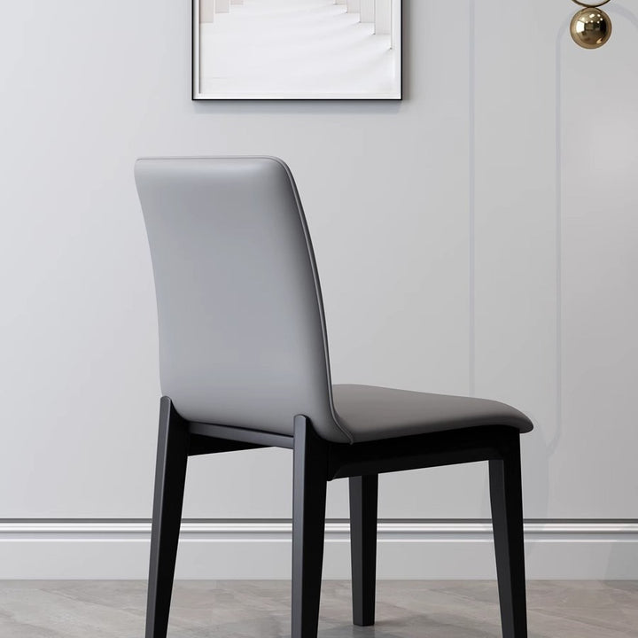 Modern Luxury Rectangle Square Synthetic Fabric Rubberwood Dining Chair Backrest Armless For Dining Room