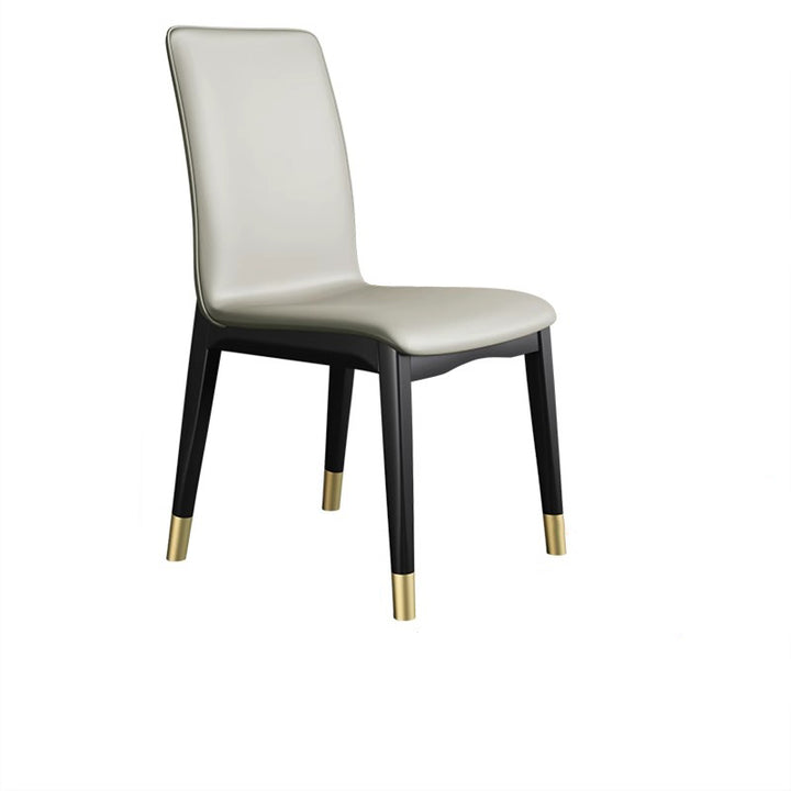 Modern Luxury Rectangle Square Synthetic Fabric Rubberwood Dining Chair Backrest Armless For Dining Room
