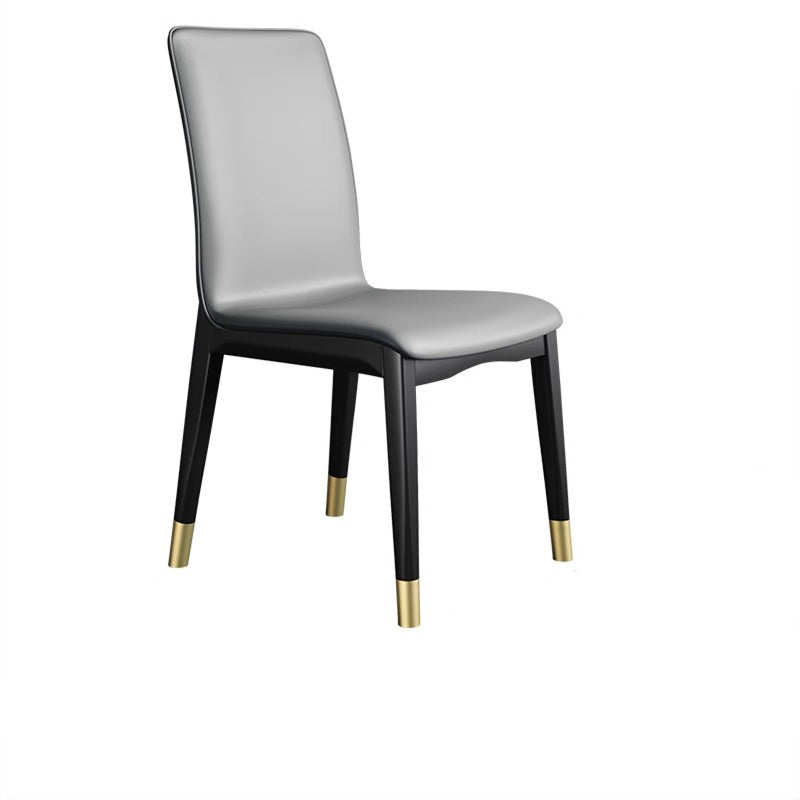 Modern Luxury Rectangle Square Synthetic Fabric Rubberwood Dining Chair Backrest Armless For Dining Room