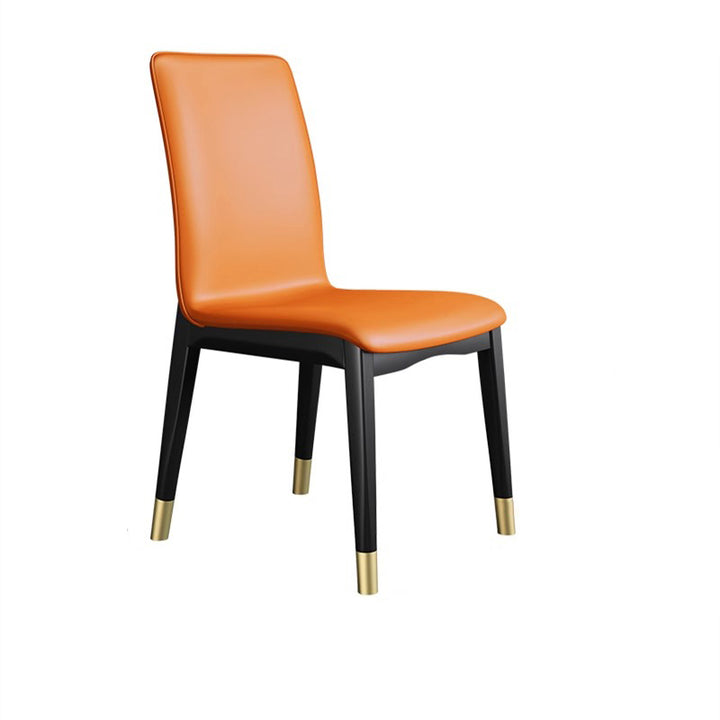 Modern Luxury Rectangle Square Synthetic Fabric Rubberwood Dining Chair Backrest Armless For Dining Room