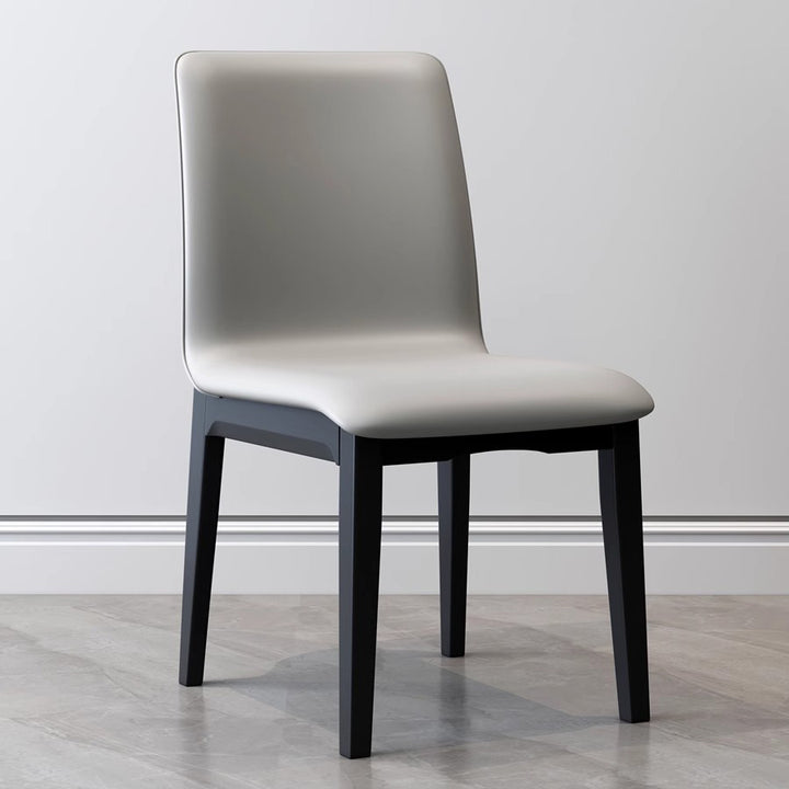 Modern Luxury Rectangle Square Synthetic Fabric Rubberwood Dining Chair Backrest Armless For Dining Room