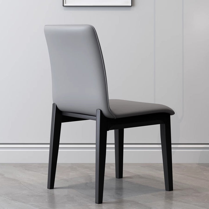 Modern Luxury Rectangle Square Synthetic Fabric Rubberwood Dining Chair Backrest Armless For Dining Room