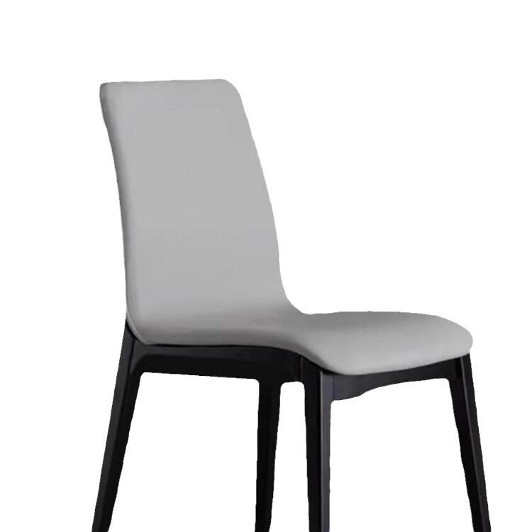 Modern Luxury Rectangle Square Synthetic Fabric Rubberwood Dining Chair Backrest Armless For Dining Room