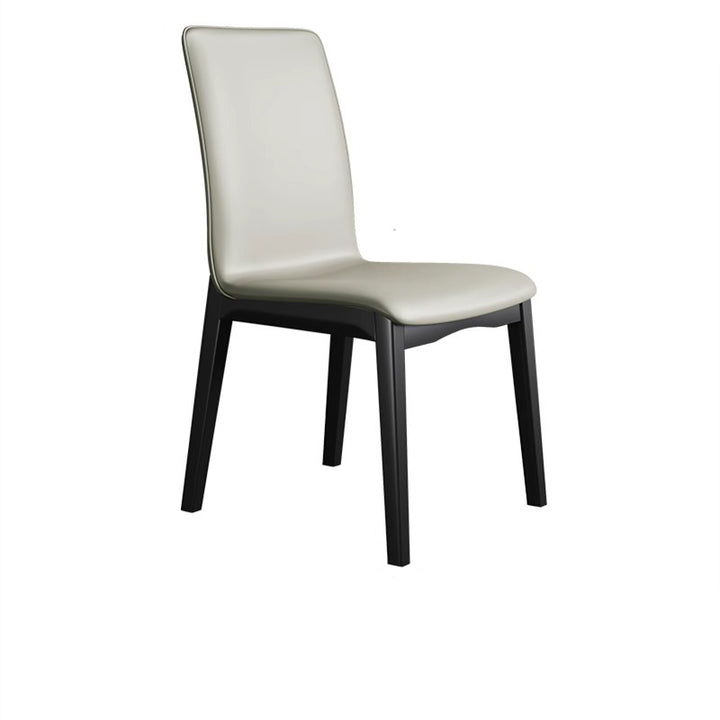 Modern Luxury Rectangle Square Synthetic Fabric Rubberwood Dining Chair Backrest Armless For Dining Room