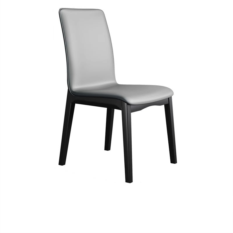 Modern Luxury Rectangle Square Synthetic Fabric Rubberwood Dining Chair Backrest Armless For Dining Room