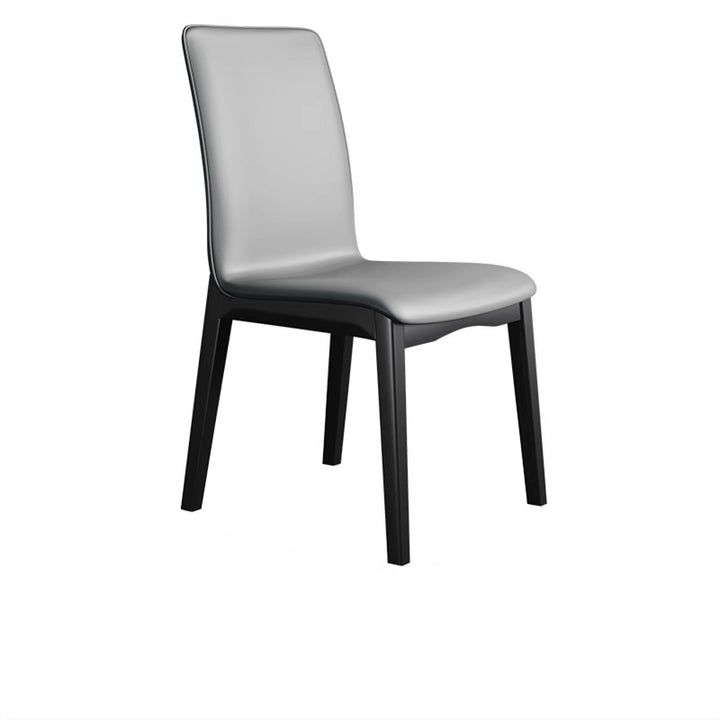 Modern Luxury Rectangle Square Synthetic Fabric Rubberwood Dining Chair Backrest Armless For Dining Room