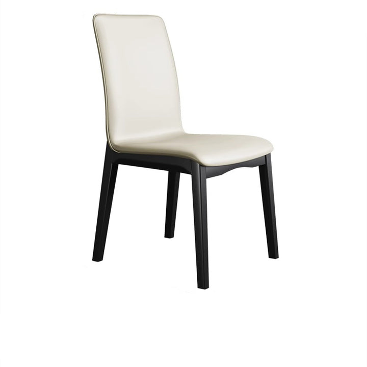 Modern Luxury Rectangle Square Synthetic Fabric Rubberwood Dining Chair Backrest Armless For Dining Room
