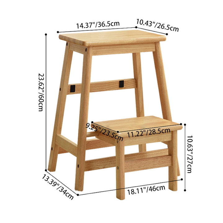 Moderner minimalistischer faltbarer quadratischer Trapez-Schemel aus Massivholz für das Wohnzimmer 