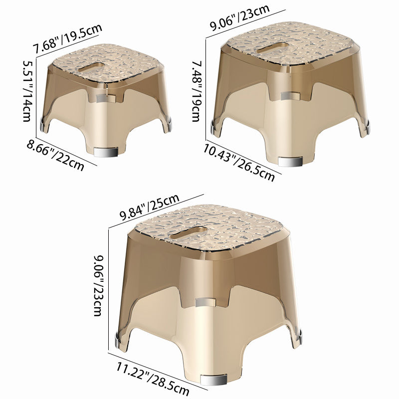 Tabouret bas carré anti-dérapant minimaliste moderne en PP pour salon 