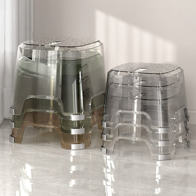 Modern Minimalist Anti-slip Square Corner PP Low Stool For Living Room