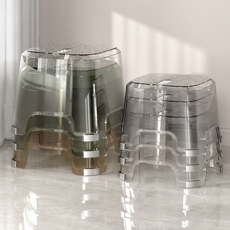 Modern Minimalist Anti-slip Square Corner PP Low Stool For Living Room