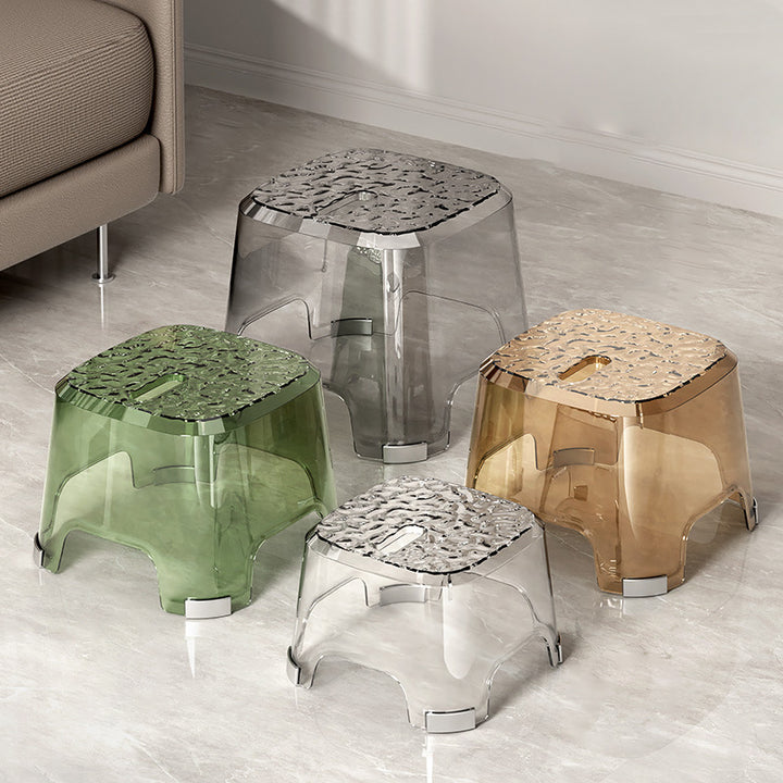 Tabouret bas carré anti-dérapant minimaliste moderne en PP pour salon 