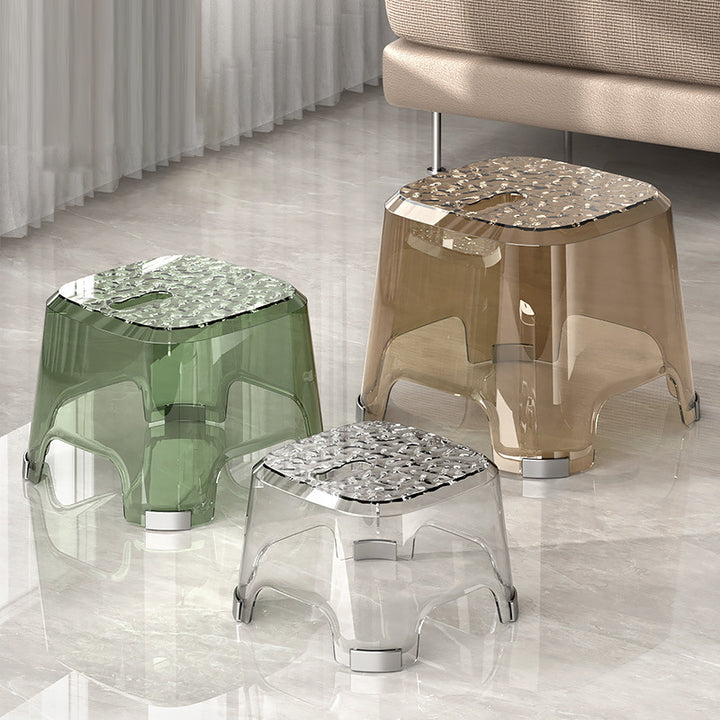 Tabouret bas carré anti-dérapant minimaliste moderne en PP pour salon 