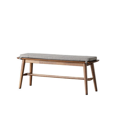 Banc à chaussures en bois de caoutchouc avec support trapézoïdal rectangulaire scandinave contemporain, tabouret bas pour salon 