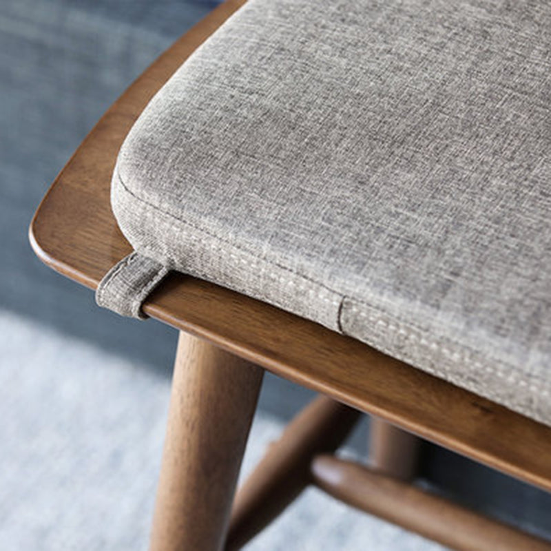 Banc à chaussures en bois de caoutchouc avec support trapézoïdal rectangulaire scandinave contemporain, tabouret bas pour salon 