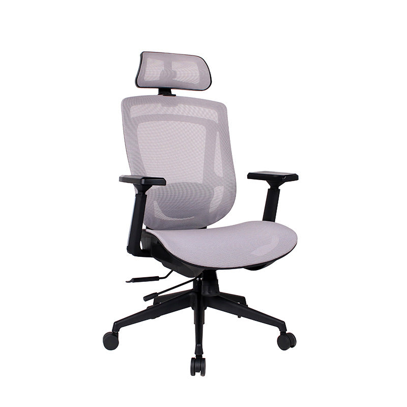 Moderne Einfachheit Gebogene Trapezförmige Bequeme Netz-Schwamm-Metall-Schreibtischstuhl Armlehne Kopfstütze Liege für das Home Office 