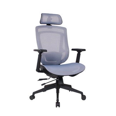 Moderne Einfachheit Gebogene Trapezförmige Bequeme Netz-Schwamm-Metall-Schreibtischstuhl Armlehne Kopfstütze Liege für das Home Office 