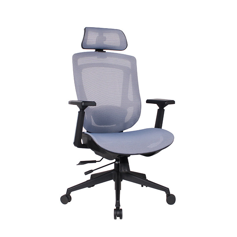 Moderne Einfachheit Gebogene Trapezförmige Bequeme Netz-Schwamm-Metall-Schreibtischstuhl Armlehne Kopfstütze Liege für das Home Office 