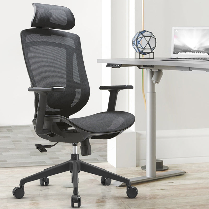Moderne Einfachheit Gebogene Trapezförmige Bequeme Netz-Schwamm-Metall-Schreibtischstuhl Armlehne Kopfstütze Liege für das Home Office 