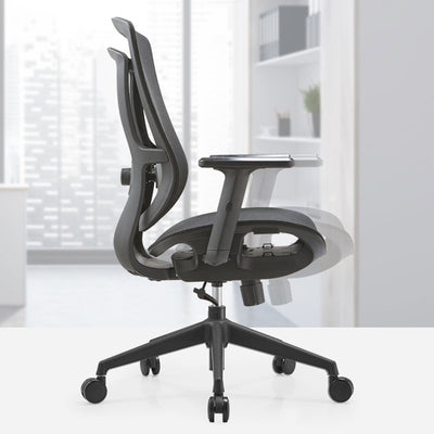 Moderne Einfachheit Gebogene Trapezförmige Bequeme Netz-Schwamm-Metall-Schreibtischstuhl Armlehne Kopfstütze Liege für das Home Office 
