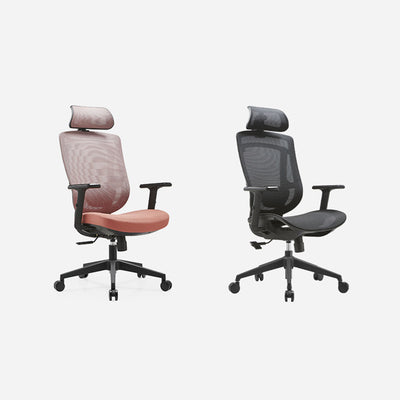 Moderne Einfachheit Gebogene Trapezförmige Bequeme Netz-Schwamm-Metall-Schreibtischstuhl Armlehne Kopfstütze Liege für das Home Office 