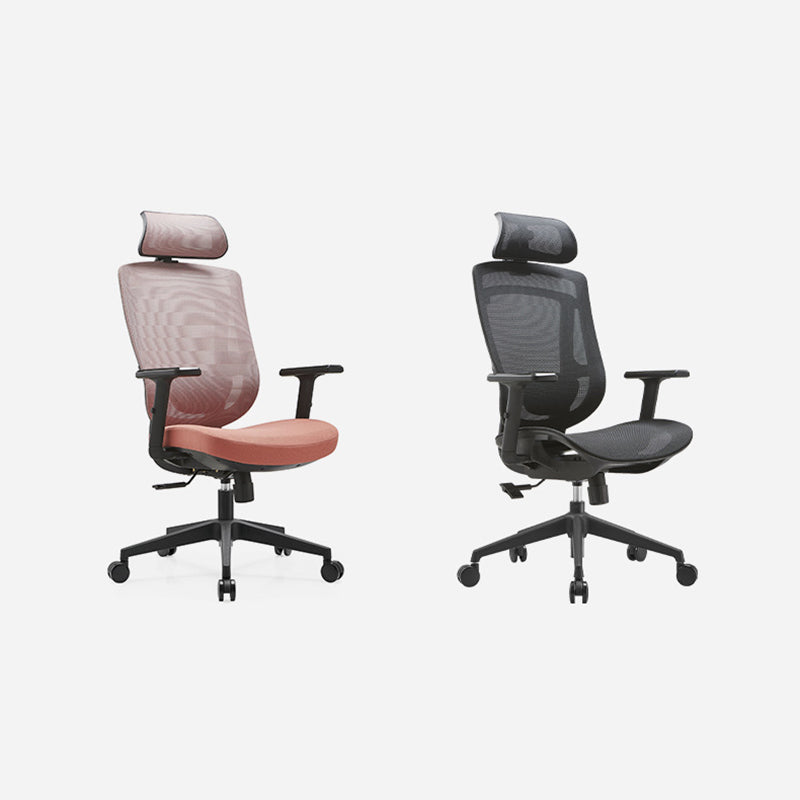 Moderne Einfachheit Gebogene Trapezförmige Bequeme Netz-Schwamm-Metall-Schreibtischstuhl Armlehne Kopfstütze Liege für das Home Office 