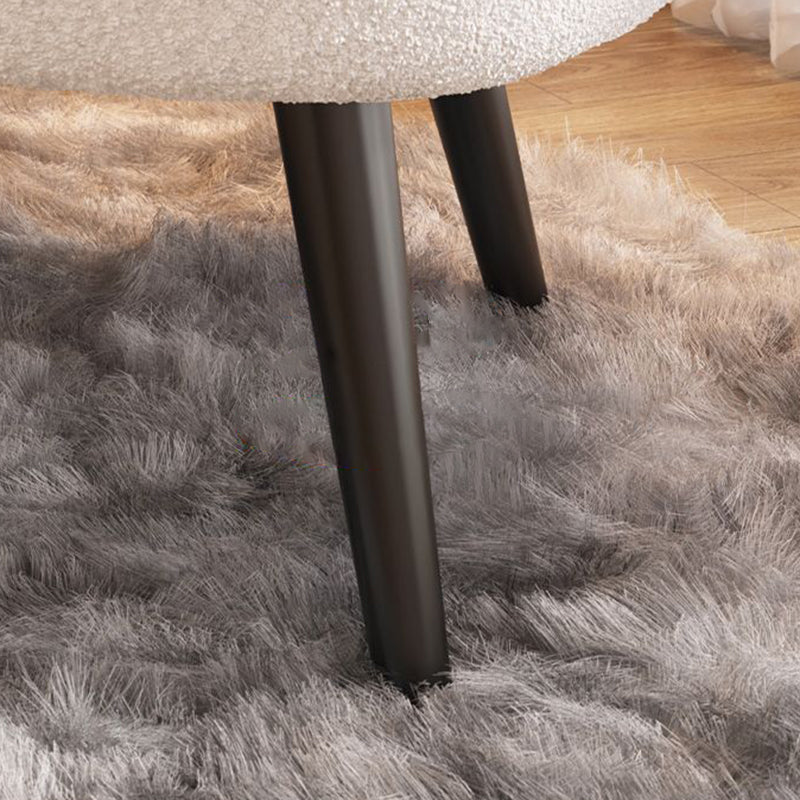 Modern Simplicity Curved Semicircle Lambswool Carbon Steel Accent Chair Backrest For Living Room