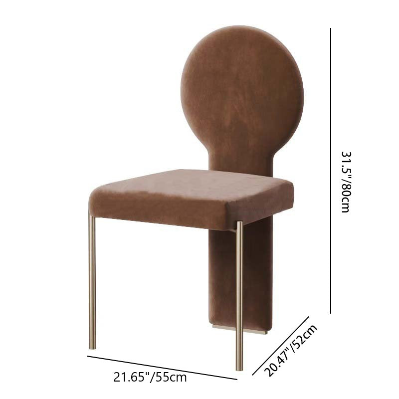 Respaldo de silla de comedor de hierro de terciopelo cuadrado de soporte triangular redondo chino tradicional para comedor 