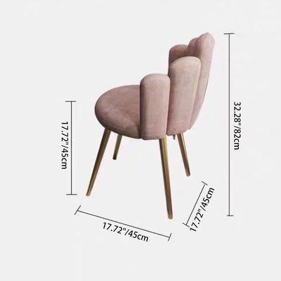 Contemporary Scandinavian Five Finger Shape Round Flannel Iron Vanity Stool Backrest For Bedroom