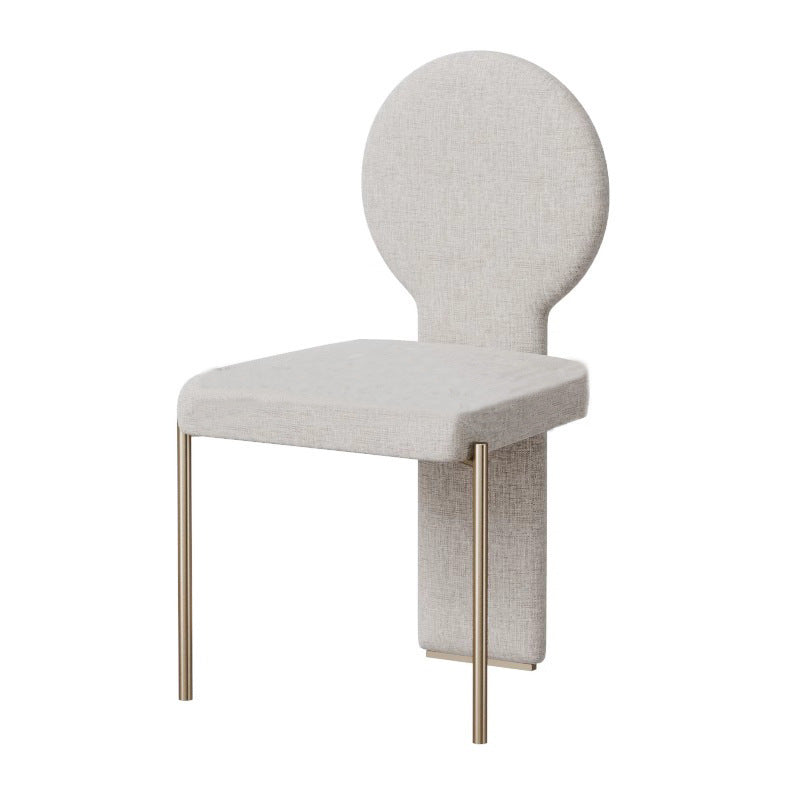 Traditional Chinese Round Triangle Support Square Velvet Iron Dining Chair Backrest For Dining Room
