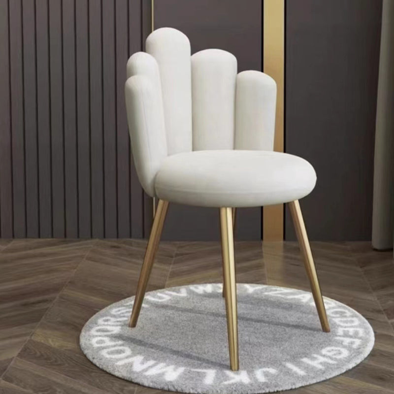 Contemporary Scandinavian Five Finger Shape Round Flannel Iron Vanity Stool Backrest For Bedroom