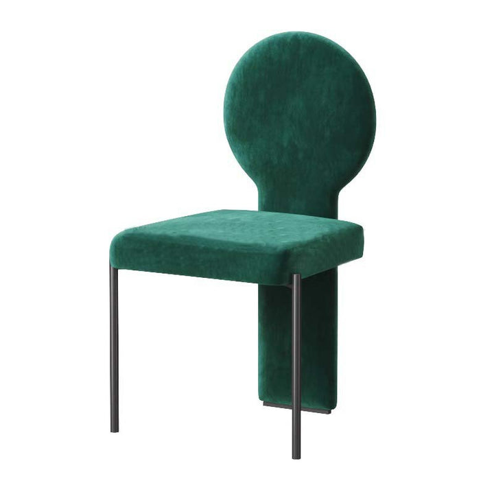 Respaldo de silla de comedor de hierro de terciopelo cuadrado de soporte triangular redondo chino tradicional para comedor 