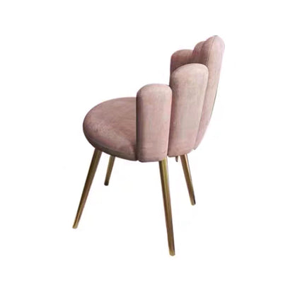 Contemporary Scandinavian Five Finger Shape Round Flannel Iron Vanity Stool Backrest For Bedroom