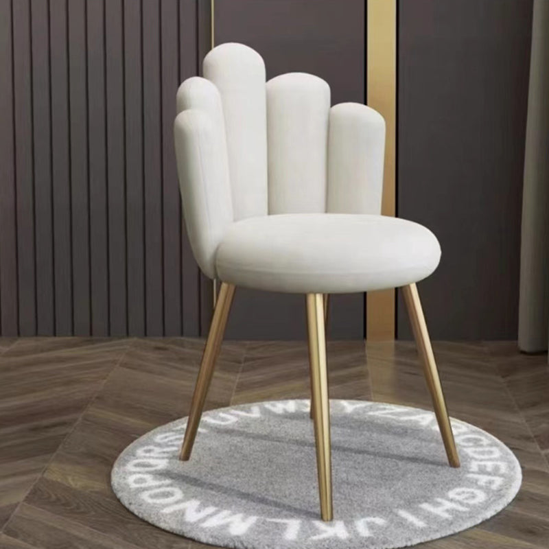 Contemporary Scandinavian Five Finger Shape Round Flannel Iron Vanity Stool Backrest For Bedroom