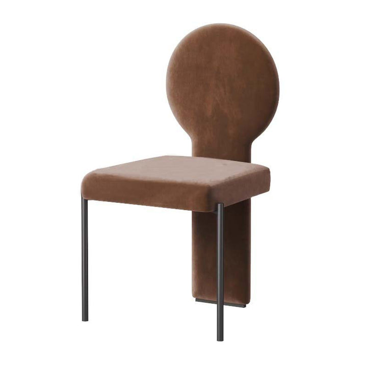 Respaldo de silla de comedor de hierro de terciopelo cuadrado de soporte triangular redondo chino tradicional para comedor 