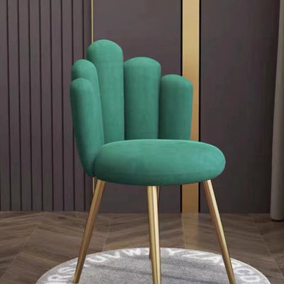 Contemporary Scandinavian Five Finger Shape Round Flannel Iron Vanity Stool Backrest For Bedroom