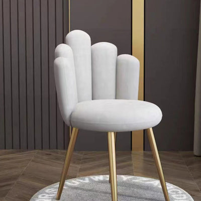 Contemporary Scandinavian Five Finger Shape Round Flannel Iron Vanity Stool Backrest For Bedroom