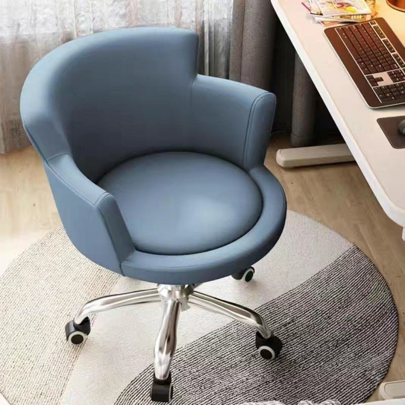 Modern Minimalist Arc Round Rotatable Lift Tech Fabric Solid Wood Carbon Steel Desk Chair Backrest Armrest For Home Office