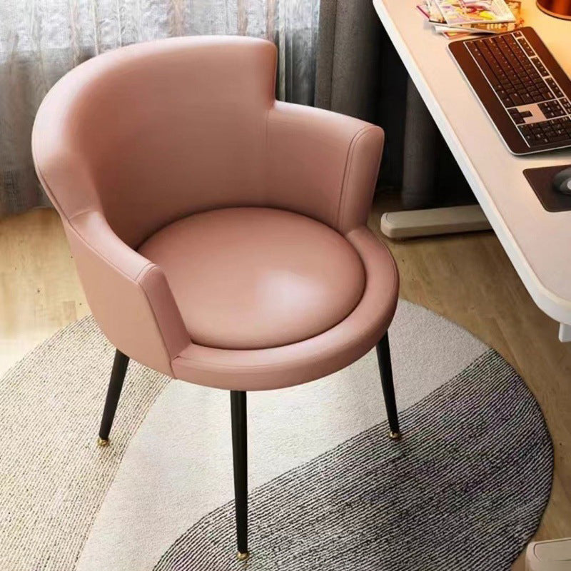 Modern Minimalist Arc Round Rotatable Lift Tech Fabric Solid Wood Carbon Steel Desk Chair Backrest Armrest For Home Office