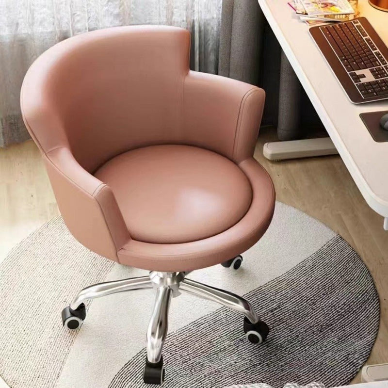 Modern Minimalist Arc Round Rotatable Lift Tech Fabric Solid Wood Carbon Steel Desk Chair Backrest Armrest For Home Office