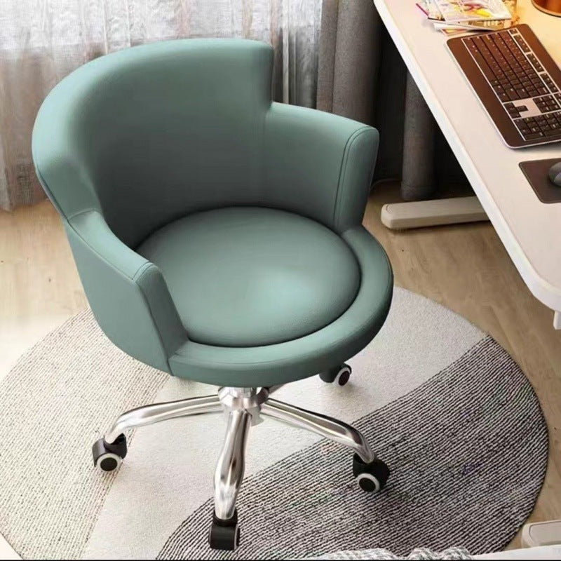 Modern Minimalist Arc Round Rotatable Lift Tech Fabric Solid Wood Carbon Steel Desk Chair Backrest Armrest For Home Office