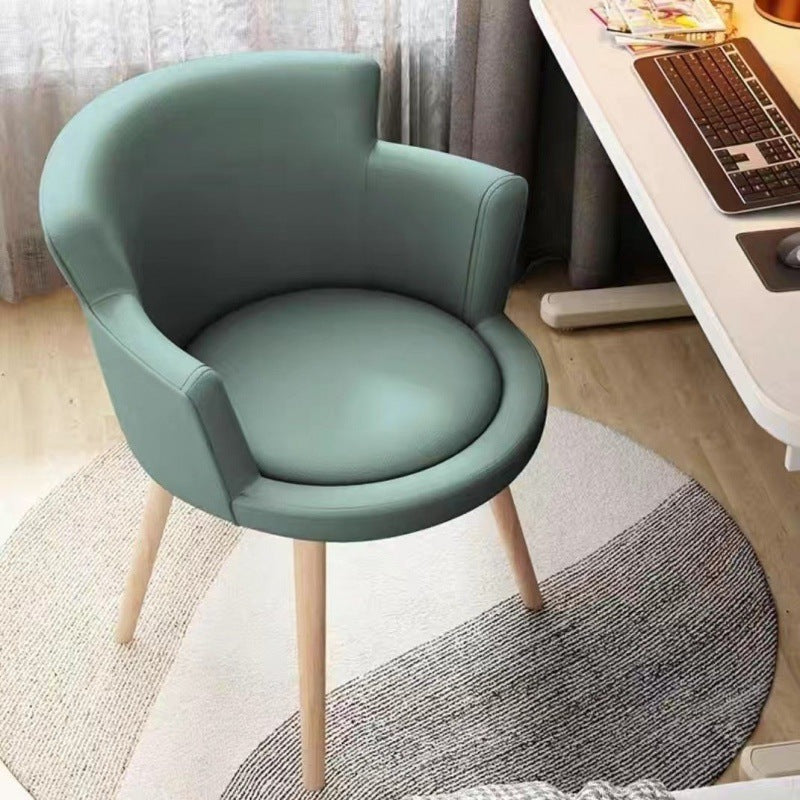 Modern Minimalist Arc Round Rotatable Lift Tech Fabric Solid Wood Carbon Steel Desk Chair Backrest Armrest For Home Office
