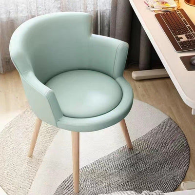 Modern Minimalist Arc Round Rotatable Lift Tech Fabric Solid Wood Carbon Steel Desk Chair Backrest Armrest For Home Office