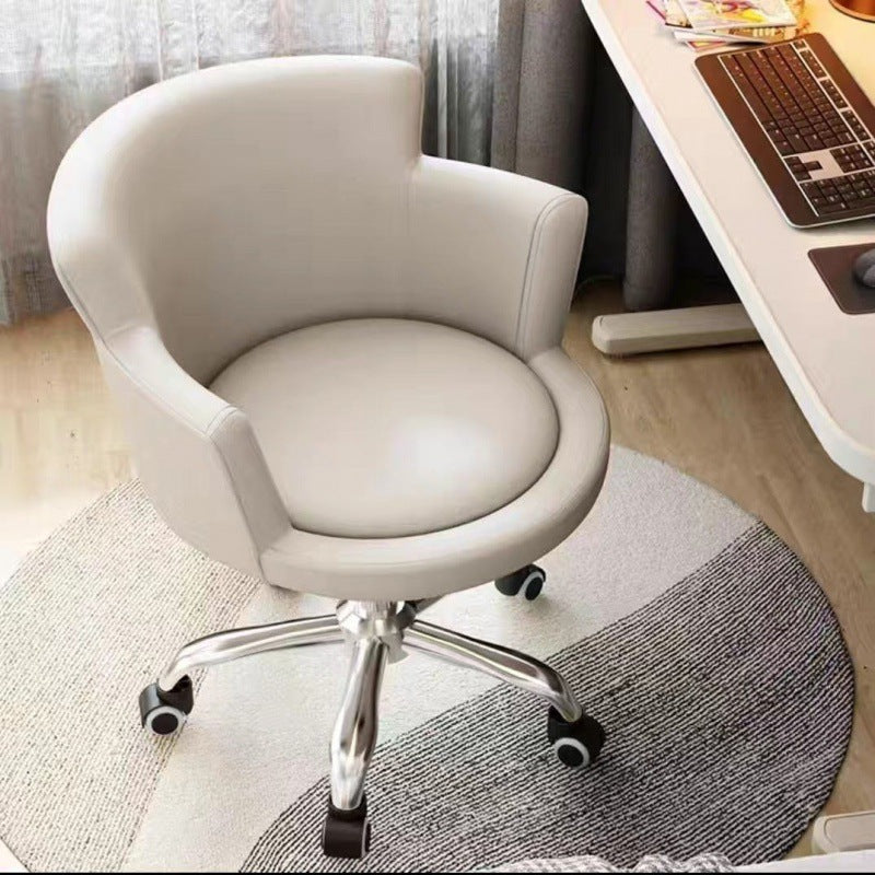 Modern Minimalist Arc Round Rotatable Lift Tech Fabric Solid Wood Carbon Steel Desk Chair Backrest Armrest For Home Office