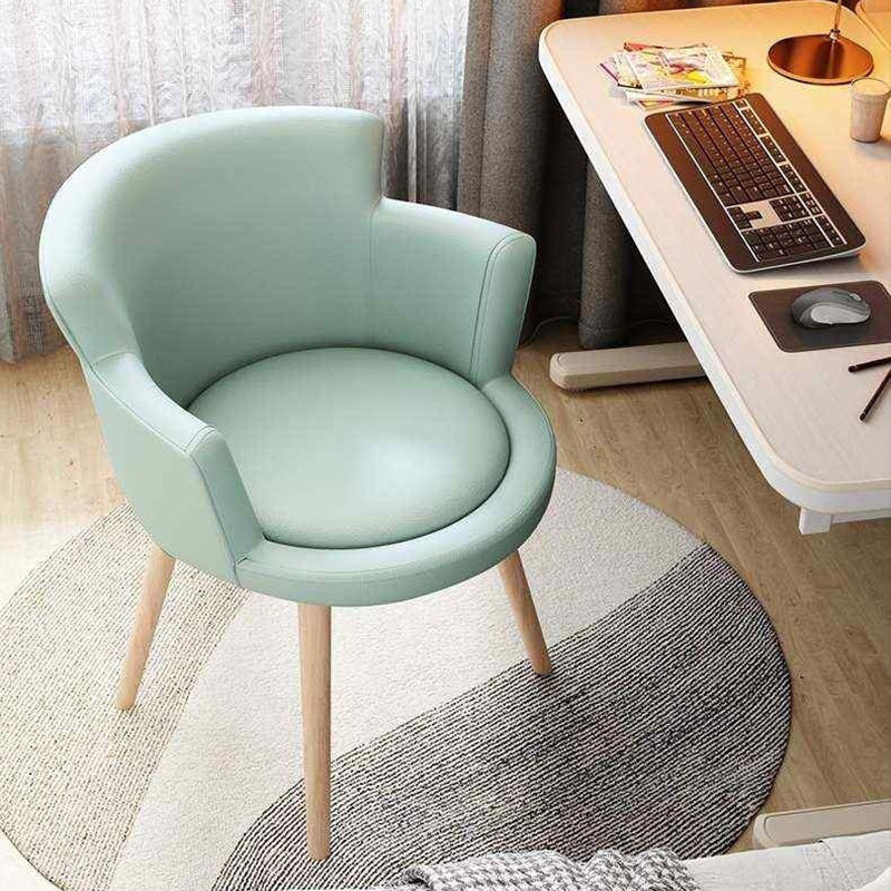 Modern Minimalist Arc Round Rotatable Lift Tech Fabric Solid Wood Carbon Steel Desk Chair Backrest Armrest For Home Office